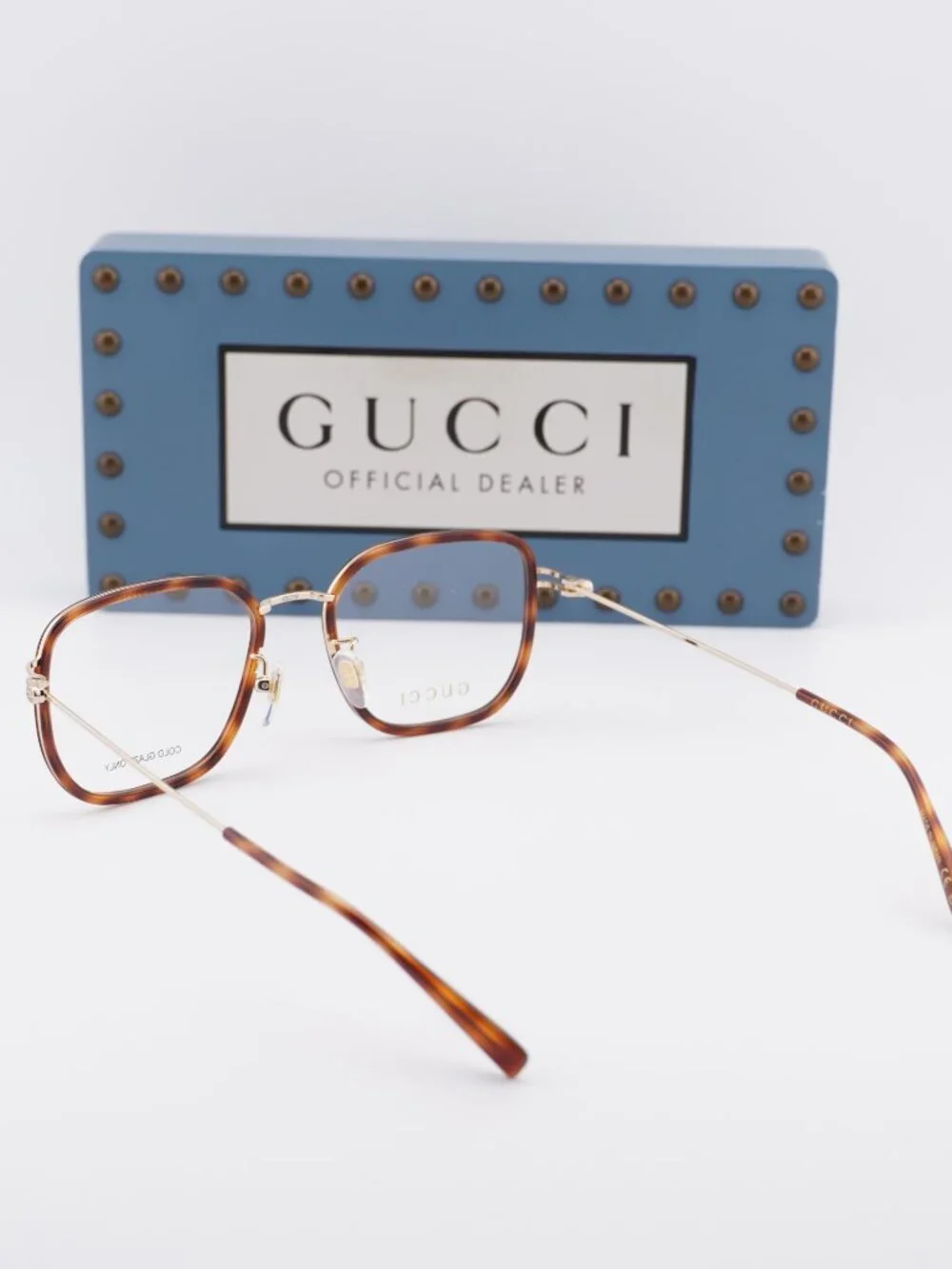 Gucci GG1852OA 002 Square Eyeglasses 53mm - Havana  / Gold